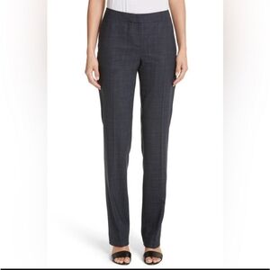 Lafayette 148 New York Wool Barrow Straight Leg Dress Charcoal Grey Pant Size 4